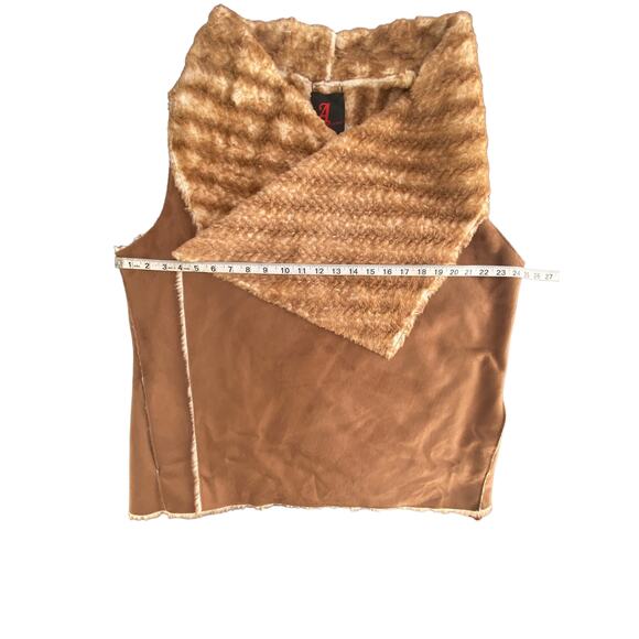 Adrienne Landau Tan Reversible Faux Fur Vest  SZ 1XL C100075 - Picture 9 of 10